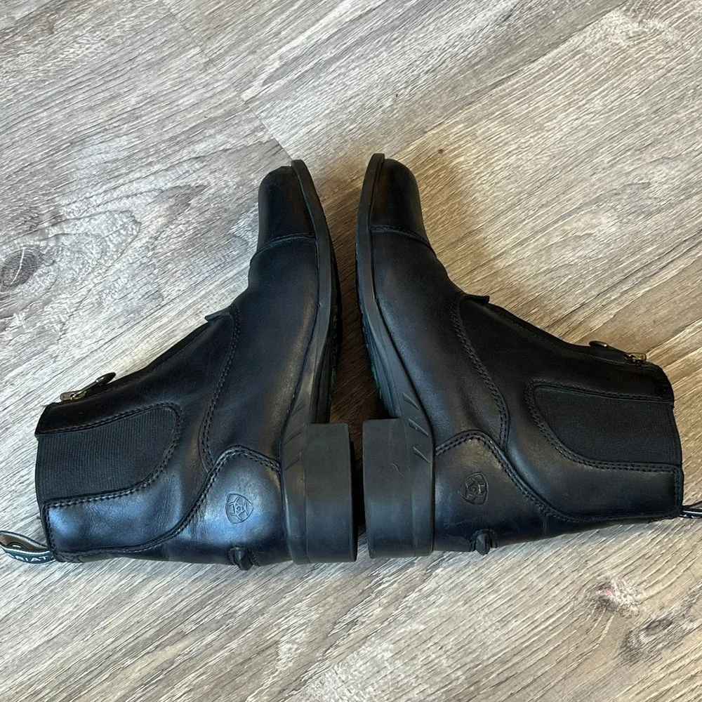 Ariat Kids Heritage IV Paddock Boots Black Leather Front Zip US 13 Riding Boots